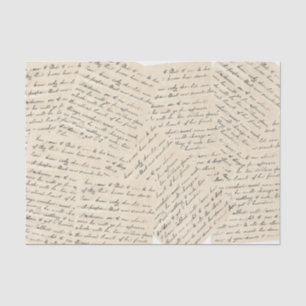 Vintage Script Handwriting Decoupage Collage Tissue Paper