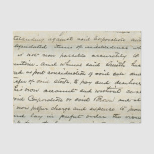 Vintage Script Handwriting Letter Tissue Paper