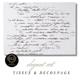 Vintage Script Letter Decoupage  Tissue Paper