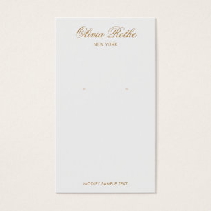 Vintage Script Light Grey Earring Display