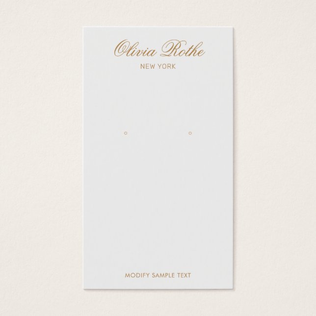 Vintage Script Light Grey Earring Display (Front)
