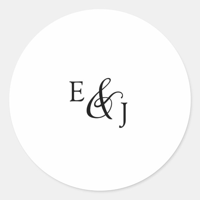 Vintage Script Monogram Wedding Envelope Seals (Front)