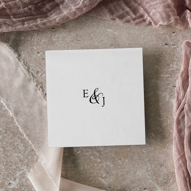 Vintage Script Monogram Wedding Napkins (Creator Uploaded)