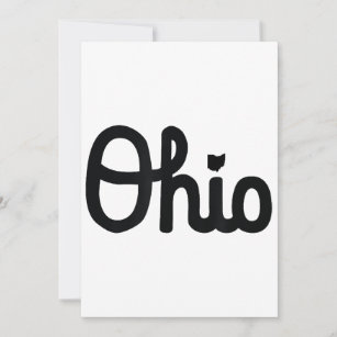 Vintage Script Ohio Dots the I  Invitation