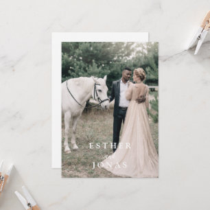 Vintage Script Photo Wedding Invitation