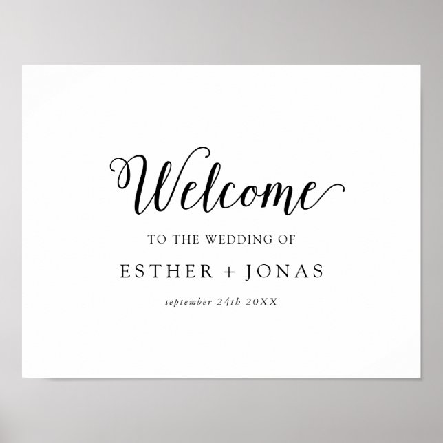 Vintage Script Wedding Welcome Poster (Front)