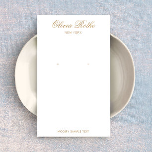 Vintage Script White Earring Display