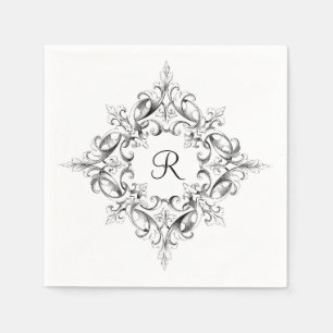 Vintage Scrollwork Monogram Napkins