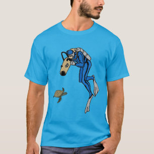 Vintage SCUBA Diver Photographing a Turtle URM T-Shirt