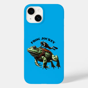 Vintage SCUBA Diving Diver Riding a Large Frog URM Case-Mate iPhone 14 Case