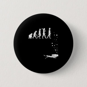 Vintage Scuba Diving Evolution Funny Diver Gift Di 6 Cm Round Badge