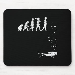 Vintage Scuba Diving Evolution Funny Diver Gift Di Mouse Pad