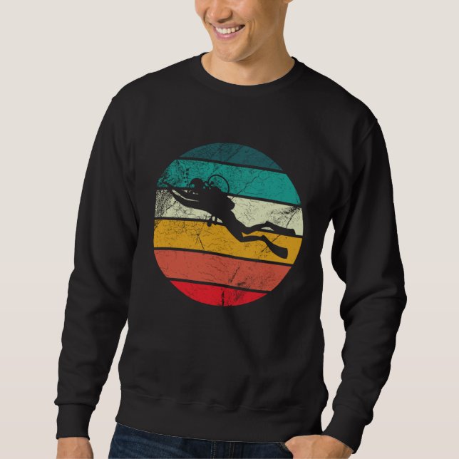 Vintage Scuba Diving Retro Dive Diver  2 Sweatshirt (Front)