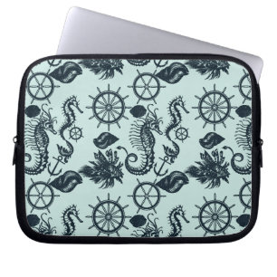 Vintage Sea Animal Pattern Laptop Sleeve