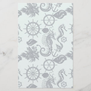 Vintage Sea Animal Pattern Stationery