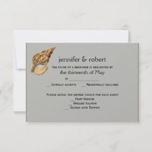 Vintage Sea Animals Beach Wedding Response Card