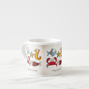 Vintage Sea Animals Espresso Mug