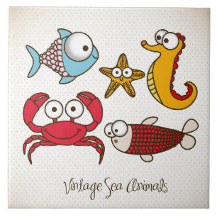 Vintage Sea Animals Tile