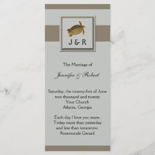 Vintage Sea Animals Wedding Program