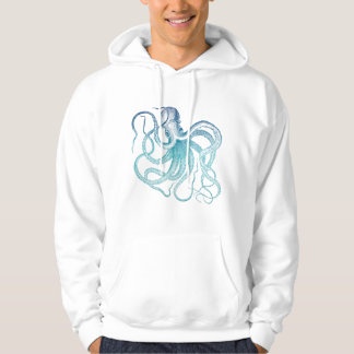 Vintage Sea Blue Octopus Hoodie