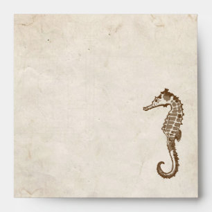 Vintage Sea Horse Beach Envelope