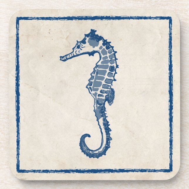 Vintage Sea Horse Coaster (Front)