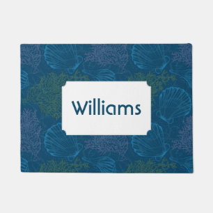 Vintage Sea Pattern   Add Your Name Doormat