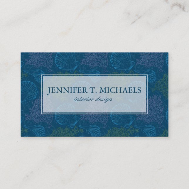 Vintage Sea Pattern Business Card (Front)