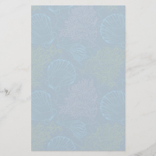 Vintage Sea Pattern Stationery (Front)