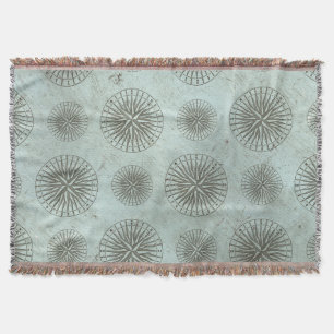 Vintage Sea Shanty   Steampunk Compass Ephemera Throw Blanket
