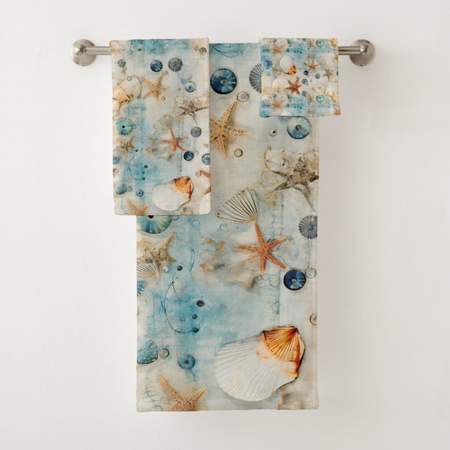 Vintage Sea Treasures Bath Towel Set (Insitu)