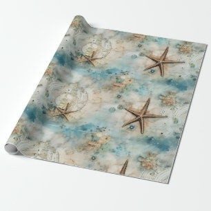 Vintage Sea Treasures Wrapping Paper