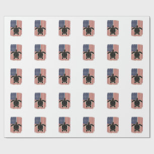 Vintage Sea Turtle American Flag Patriotic Shirt D Wrapping Paper