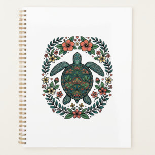 Vintage Sea Turtle Floral Vector Design_1 Planner