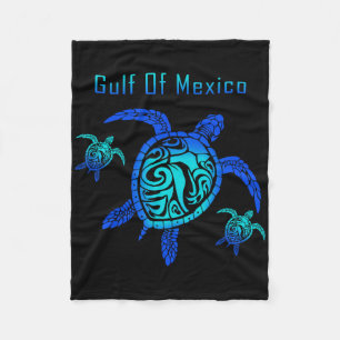 Vintage Sea Turtle Gulf Of Mexico Est 1550 Anti Tr Fleece Blanket