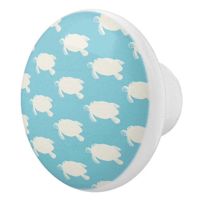 Vintage Sea Turtle Pattern Ceramic Knob (Right)