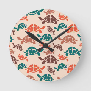 Vintage Sea Turtle Round Clock