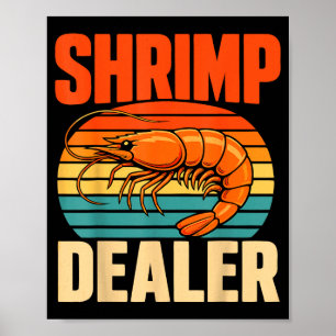Vintage seafood market shrimping poster