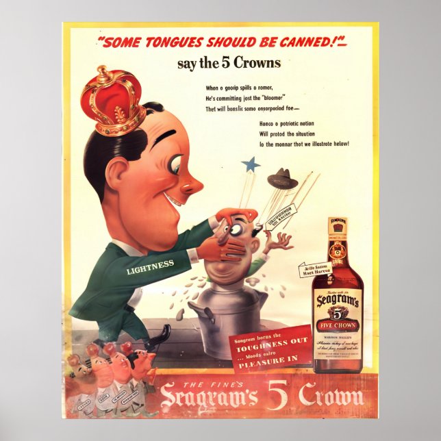 Vintage Seagram's 5-Crown Ad Life Magazine Poster (Front)