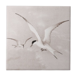 Vintage Seagulls Customised Retro Seagull Template Tile