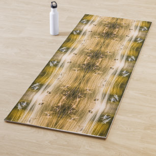 Vintage seagulls in flight pattern yoga mat