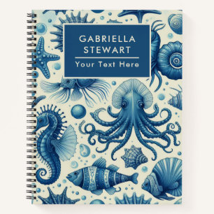 Vintage Sealife Animals Pattern Notebook