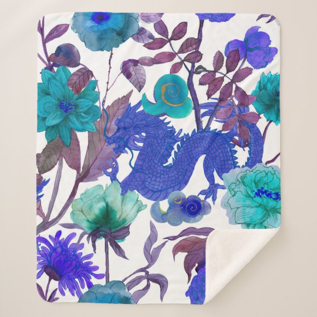 vintage seamless asian traditional patterns. Japan Sherpa Blanket (Front)