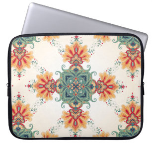 vintage seamless background. Beautiful floral orie Laptop Sleeve