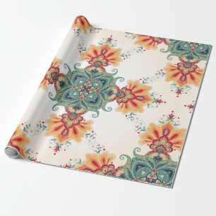 vintage seamless background. Beautiful floral orie Wrapping Paper