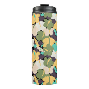 vintage seamless background pattern with stylised thermal tumbler