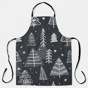 Vintage seamless background with christmas trees. apron