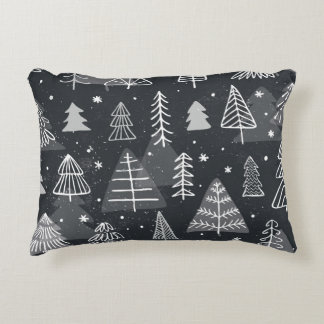 Vintage seamless background with christmas trees.  decorative cushion