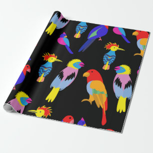 vintage seamless background with Exotic tropical b Wrapping Paper