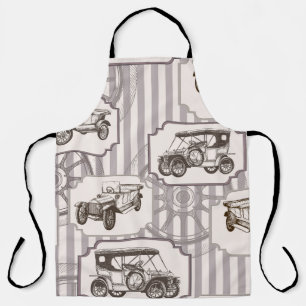 Vintage seamless background with vintage retro car apron